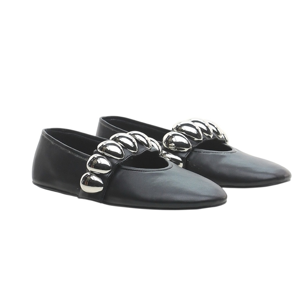 NWT Ballet Flats with Silver Embellishment
